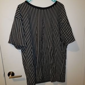 Bold black and white striped shirt